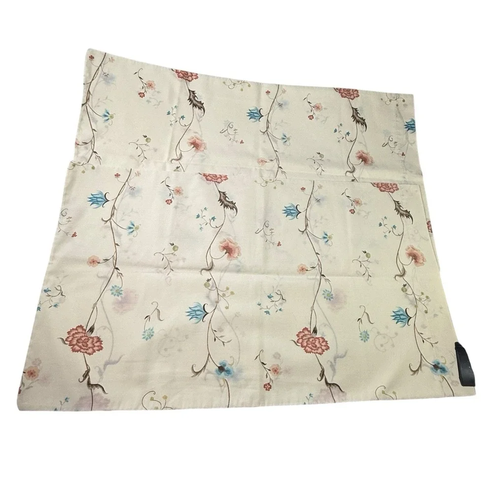Pair Vintage JC Penney Folk Floral Pillowcases Standard No Iron Country Cottage